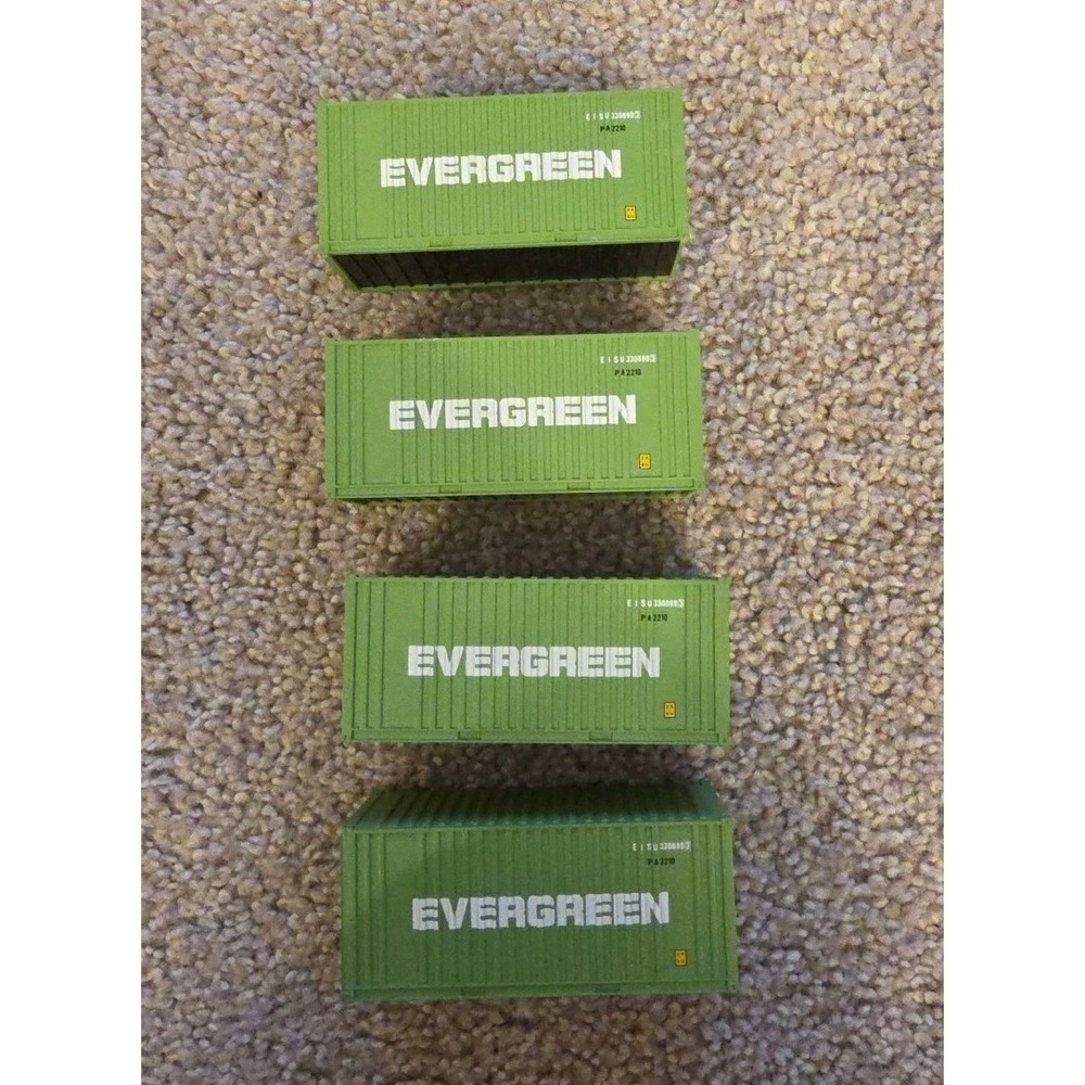 Walthers‎ 20' Corrugated Container w/ Flat Panel Evergreen HO Scale Lot Of 4